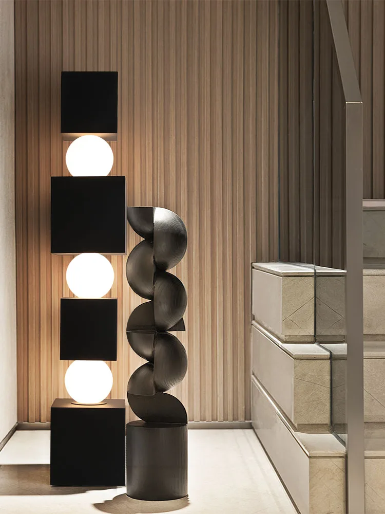 Endless Pillar Stacked Floor Lamp, Entrance Decoration, Hotel Lobby, Sales Office Decoration, Living Room Designer Sculpture