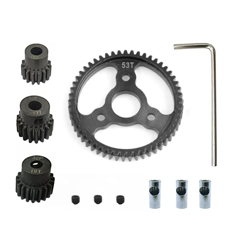 

Metal Steel 50T 52T 53T 54T Spur Gear and 32P 15T 17T 19T Pinions Gear Sets for Traxxas Slash 4x4 4WD 2WD VXL Rally VXL Stamp