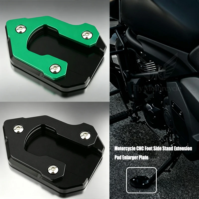 

For KAWASAKI Vulcan S 650 VN650 2015-2023 2024 2025 Motorcycle CNC Foot Side Stand Extension Pad Enlarger Plate Tire Valve cap