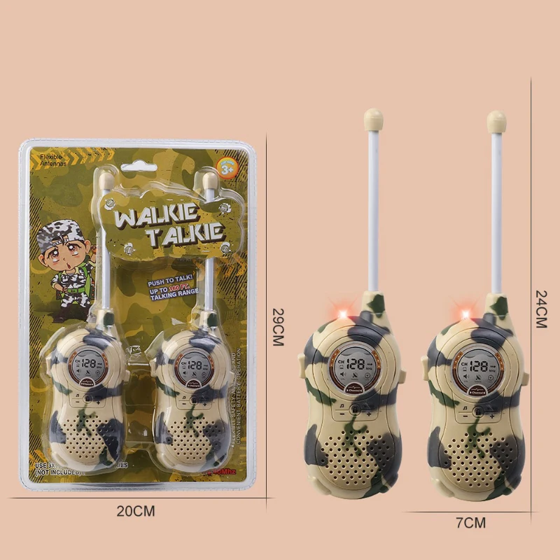 2pcs Children's Toy Cartoon Military Interphone, Wireless Intercom, Interactive Toy Walkie Talkie for Kids, Baby Phone