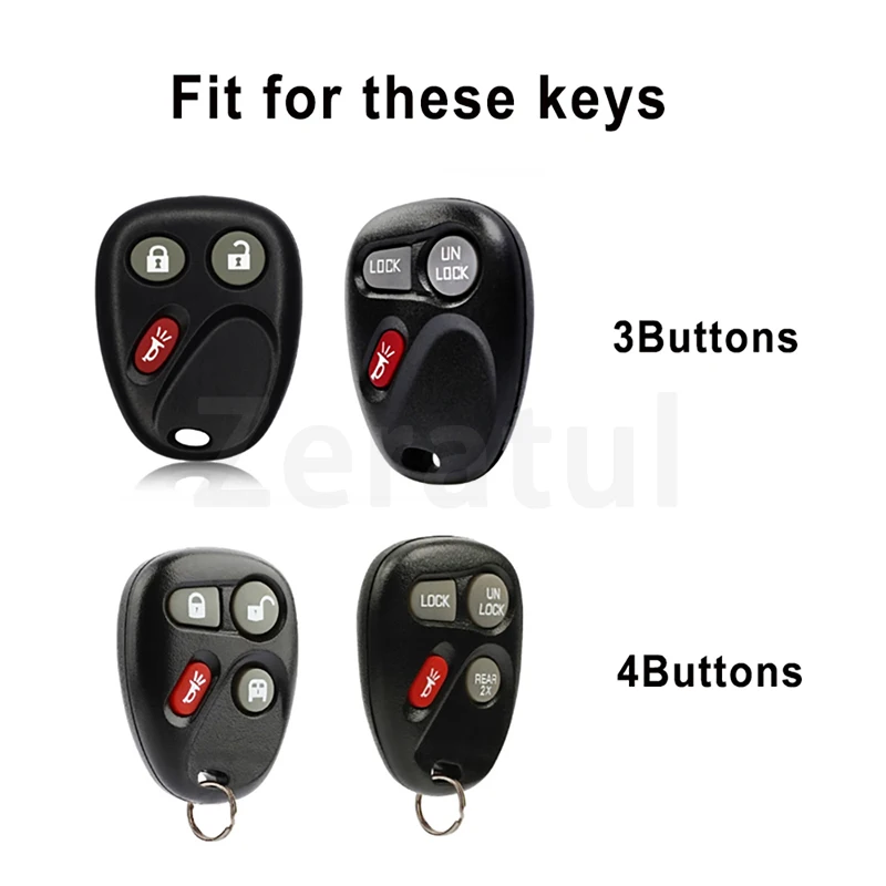 Auto Rempte Shell Fob 3 4 Buttons TPU Car Key Cover Case for Chevrolet S10 Silverado Suburban Tahoe for GMC Sierra Sonoma Yukon