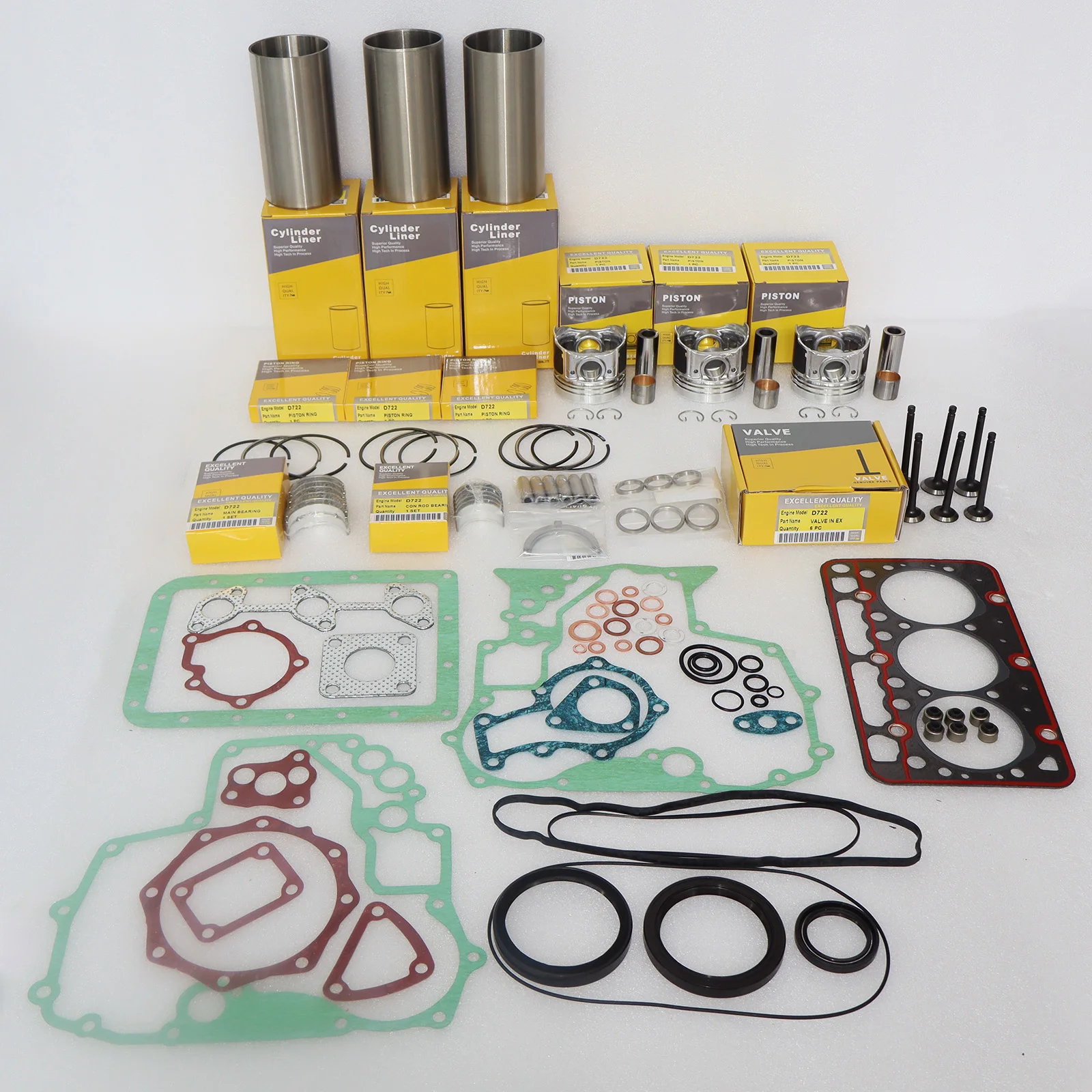 Overhaul Rebuild Repair Kit For Kubota D722 D722EBH D722E Engine K008 K008-3 Excavator ZD18 Zero Turn Mower B7300HSD B7400HSD
