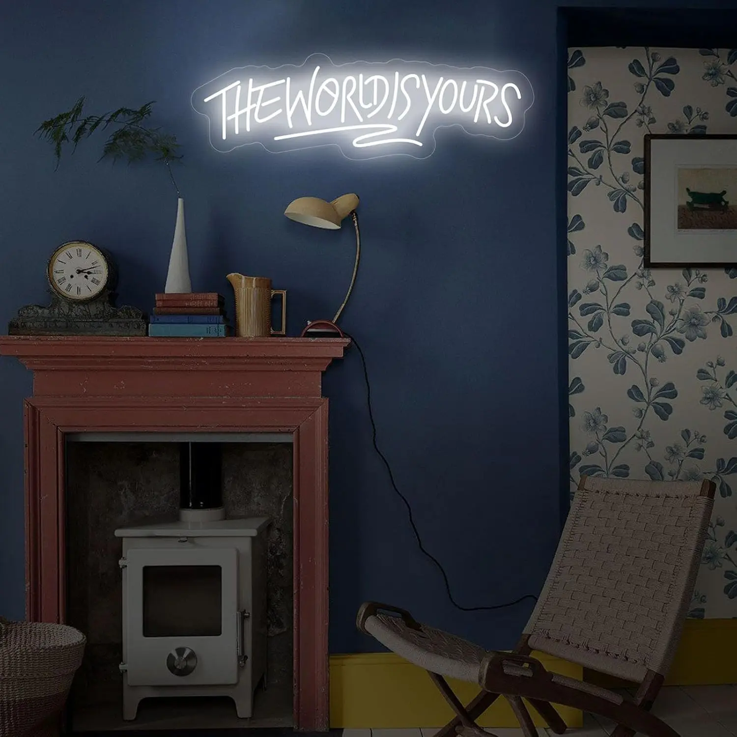 The World Is Yours Neon Sign for Office Graduation Gift LED Neon Light Signs for Man Cave Bedroom Game Room Birthday Party Decor