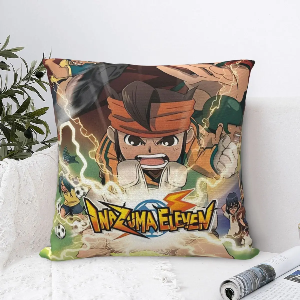 Inazuma Eleven Anime Pillowcase Printed Polyester Cushion Cover Decor Throw Pillow Case Cover Seat Square 45*45cm