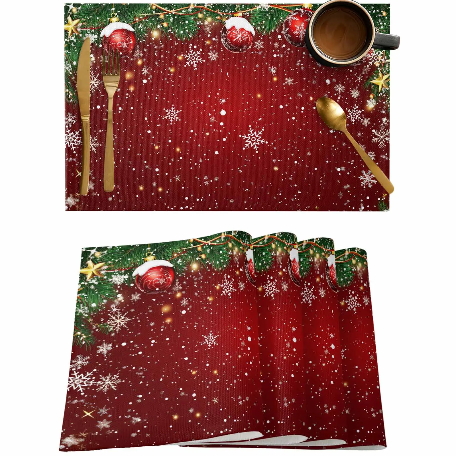 

4/6 шт. современная сосновая ветка, лента для столовых приборов, свадебная вечеринка, обеденный декор, льняной коврик для стола, кухонные аксессуары