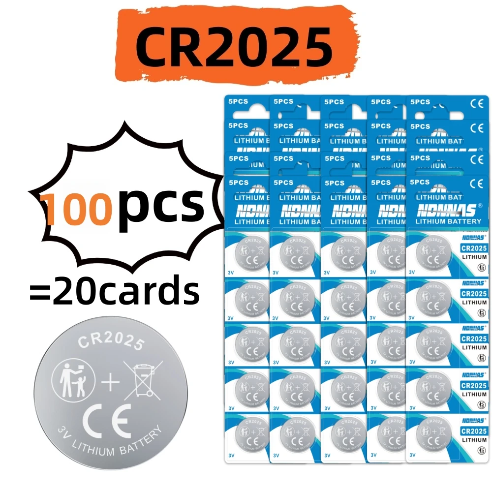 100-500PCS 3V CR2025 Batteries Lithium Button Battery DL2025 BR2025 5003LC LM2025 CR 2025 Watch Batteries For Toys Clock Compute