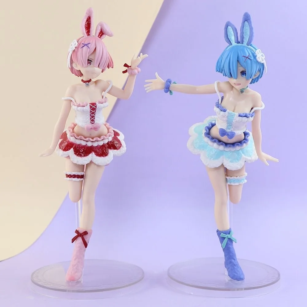 21CM Twin sisters Anime Figure  Rem Cute Figures Figurine Collectible Dolls Toys decoration box-packed Christmas present