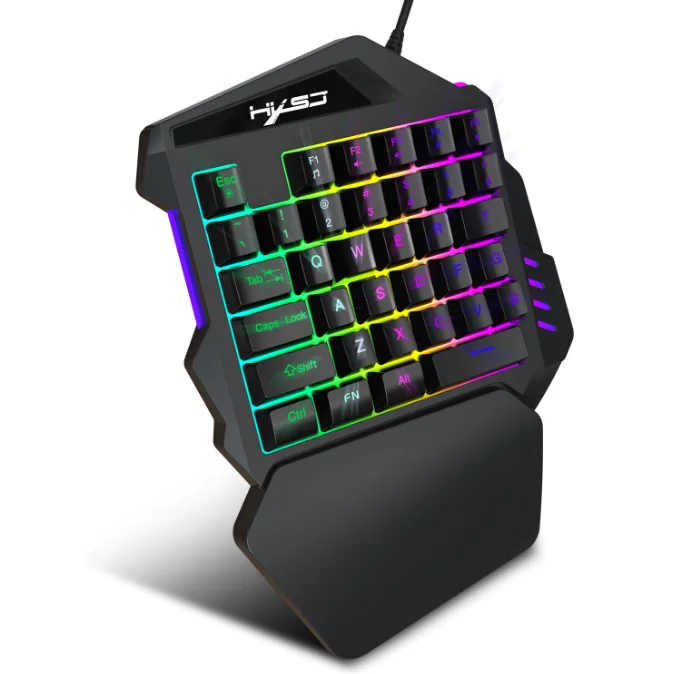 35 Key Film Colorful One Handed Keyboard, Mechanical Feel Game, Left-Handed Gun God Throne, Ergonomic Wired Mobile Game Keyboard