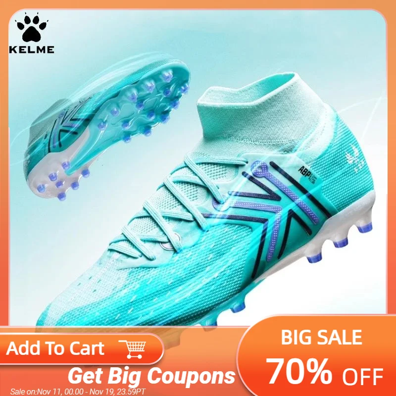 

Kelme мужские высокие футбольные бутсы Mg с натуральной искусственной травой, тренировочные кроссовки для соревнований, профессиональные противоскользящие футбольные бутсы