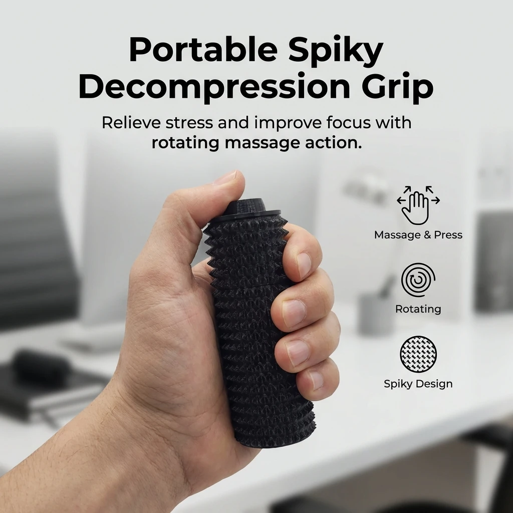 

Портативный массажер Mini Grippie с шипами для снятия стресса, для офиса, дома и путешествий