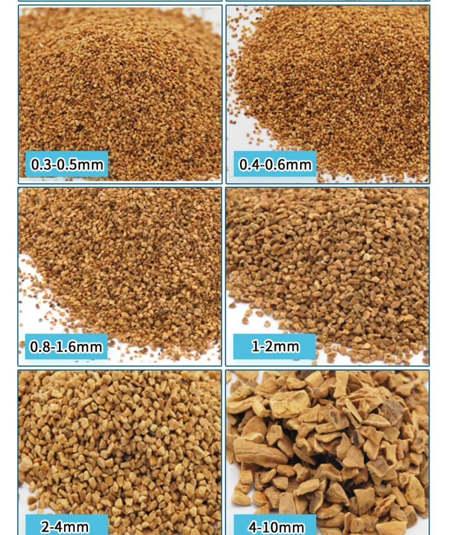 walnut medium , polishing material grinding media