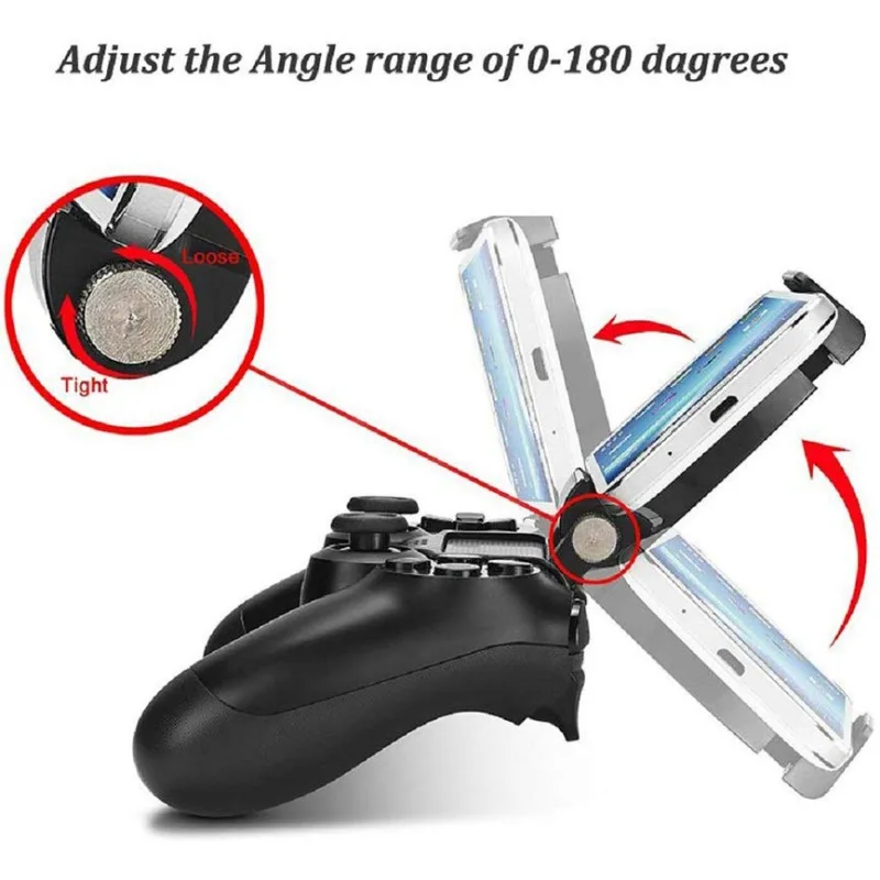 Durable Clamp Handle Bracket for PS4 DualShock 4 Game Controller Gamepad Adjustable Clip Clamp Mobile Phone Gaming Clip Holder