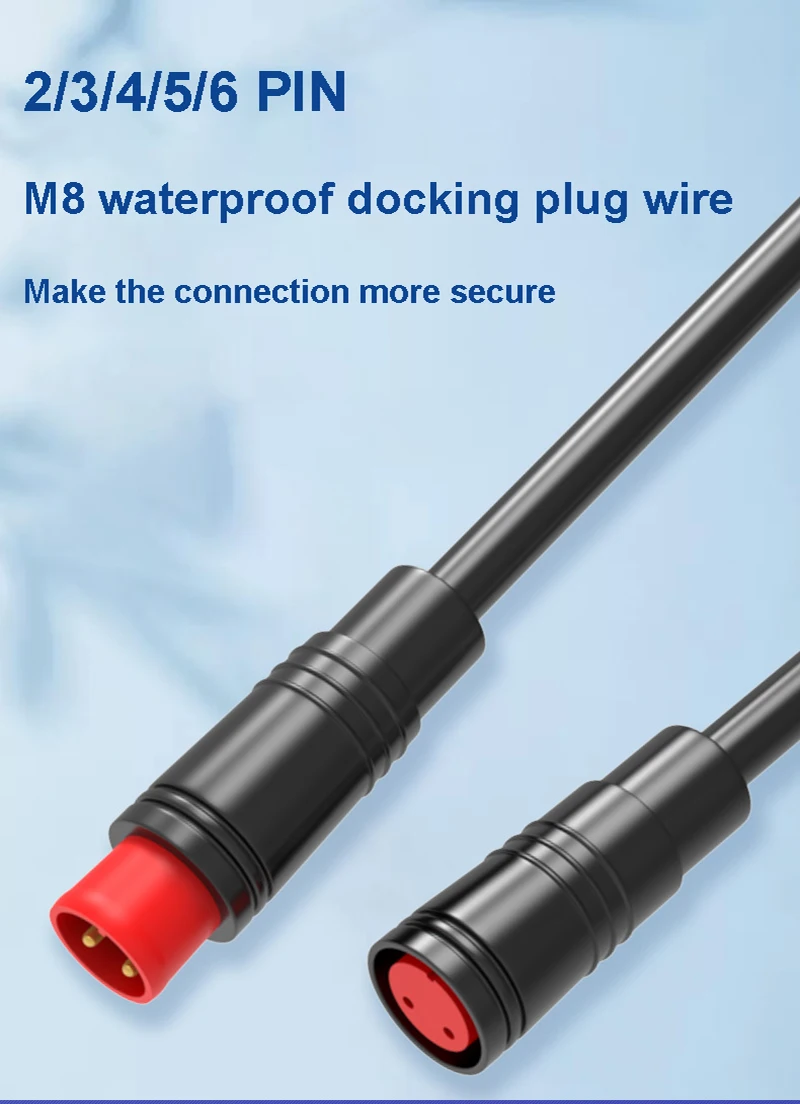 1pair male+female E-bike Line  M8 Signal Speed Sensor Extension Cable 2 3 4 5 6 Pin Electric Bicycle IP65 Waterproof Joint