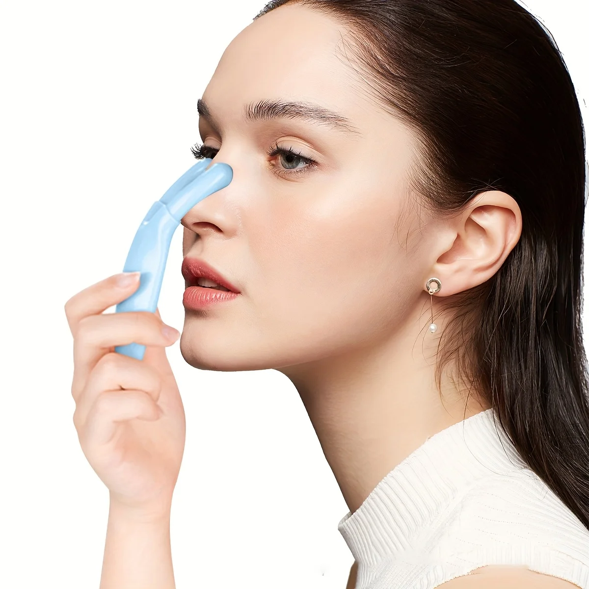 

1pc Y-Shaped Nose Face Massager, Hypoallergenic Plastic Manual Lift Tool for Eye Neck Care, Home Travel Beauty Relaxation Gift