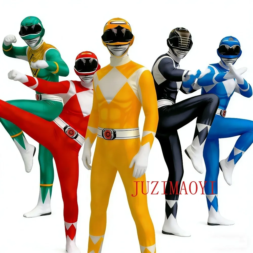 Morpher Superhelden-Cosplay-Kostüm Samurai Sentai Shinkenger Rangers Cosplay Fantasia Halloween Geburtstagsparty Jumpsuit Maskenanzug