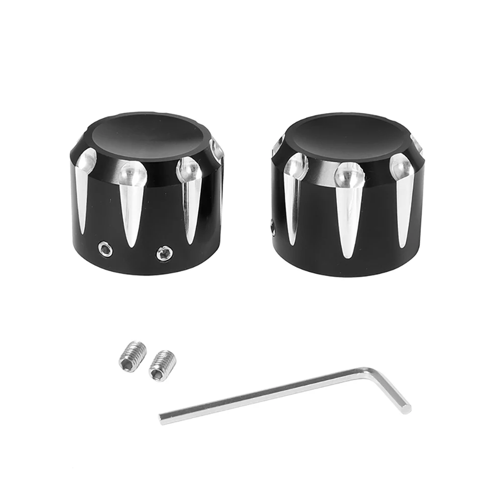 For Harley Dyna Fat Bob Touring Electra Glide Road Glide Sportster Iron 883 1200 1 Pair Motorcycle Front Axle Nut Cover Cap Bolt