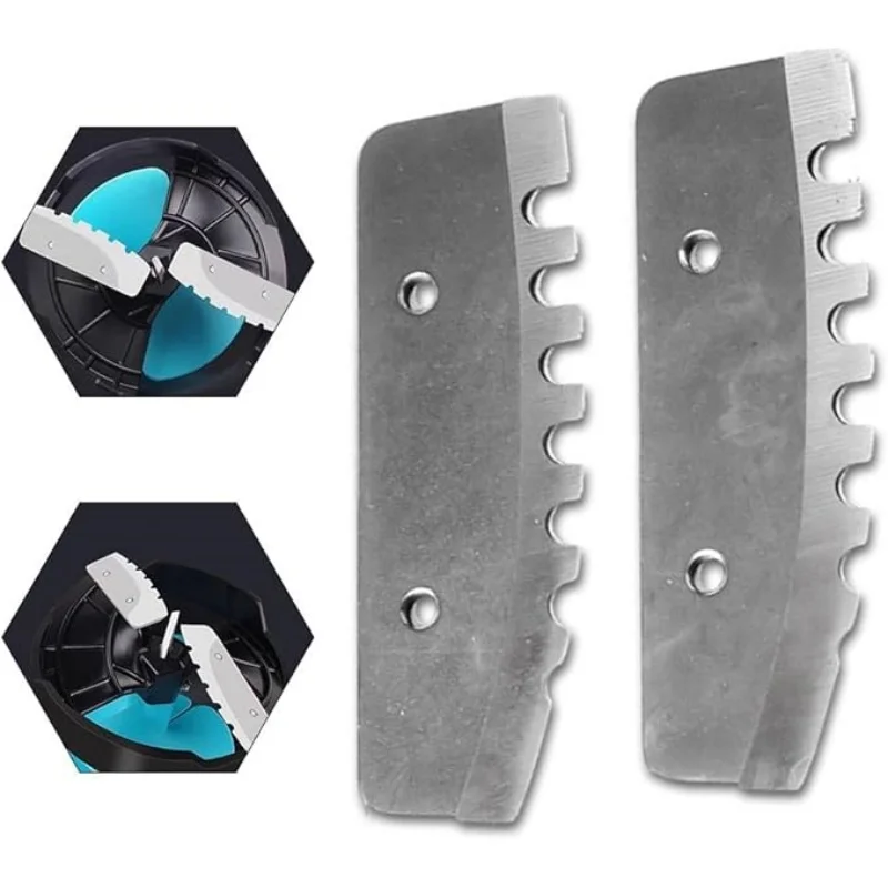 Lâminas de eixo helicoidal de 2 peças, lâminas de eixo helicoidal de substituição de 8 polegadas, lâminas de eixo helicoidal de aço inoxidável com borda pontiaguda e serrilhada