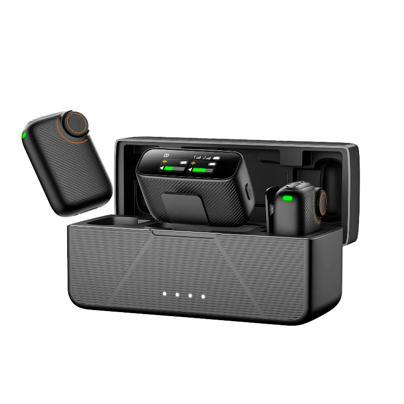 one-to-two wireless collar microphone, AI noise reduction recording for live broadcast, wireless collar microphone