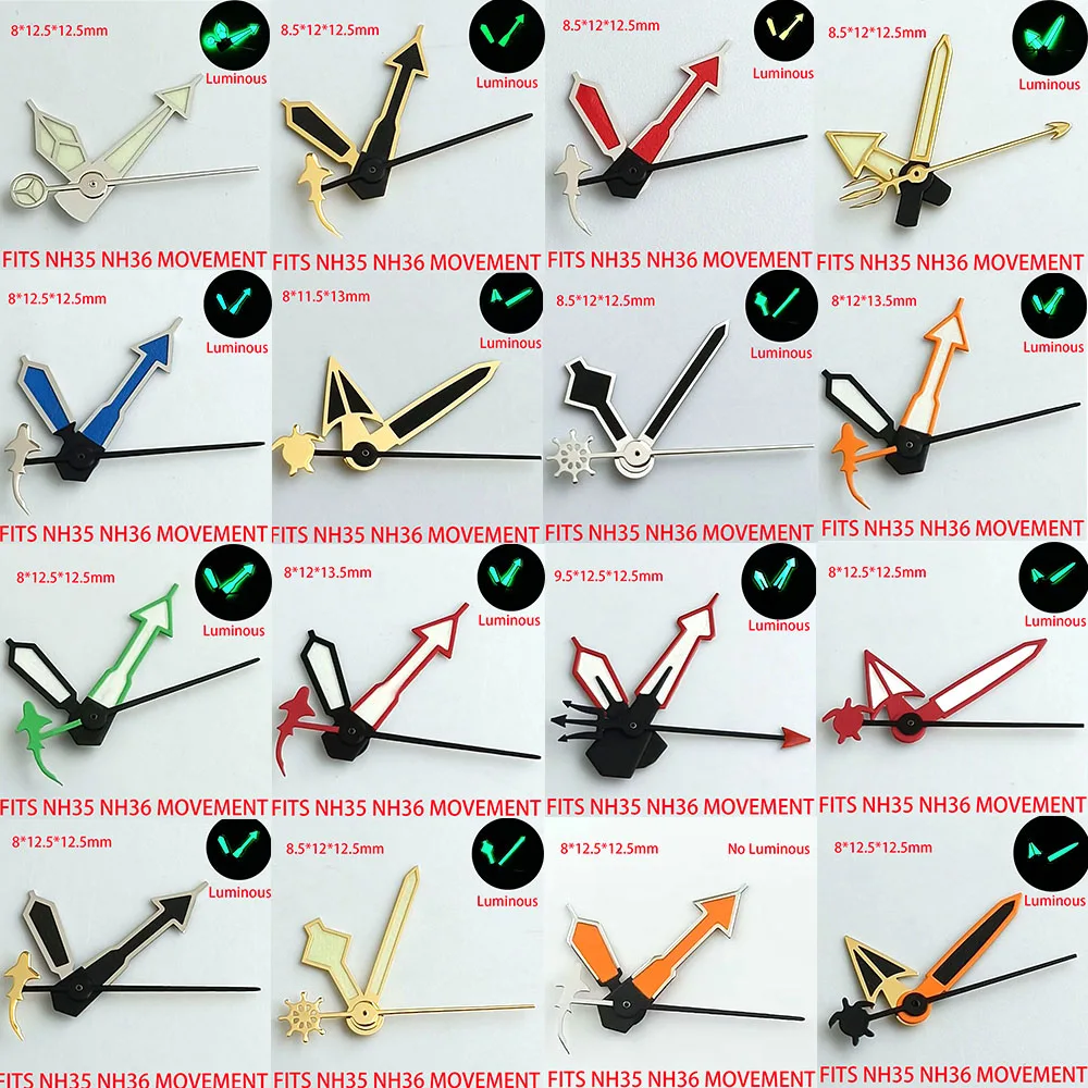 NH35 Watch Accessories Watch Pointer NH34 NH35 NH36 Hands Green Super Luminous Suitable For NH35 NH36 Movement Watch Parts