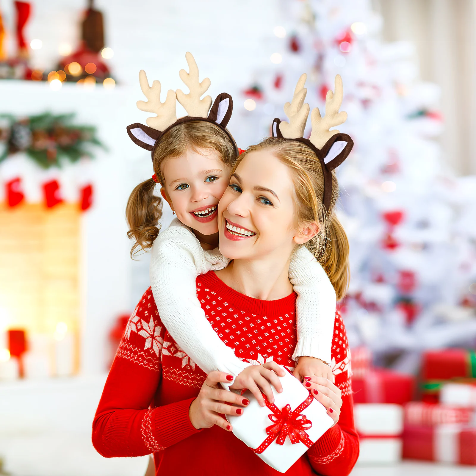 

Christmas Antler Headband Fabric Deer Antlers Kids Party Photo Prop Wear Resistant Material Comfortable Xmas Hoops Hair