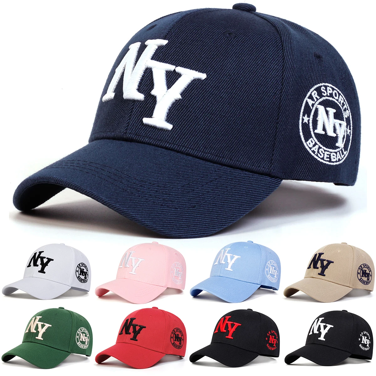 Unisex Letter Embroidery Baseball Caps Spring and Autumn Outdoor Adjustable Casual Hats Sunscreen Hat Sports Cap