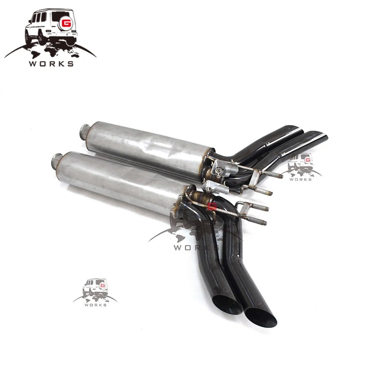 2020-2022Y W463A Car Auto Body Systems G63 Black Exhaust mufflers W464 B style Tips For G Cass W464 G500 G63 B Style Exhaust