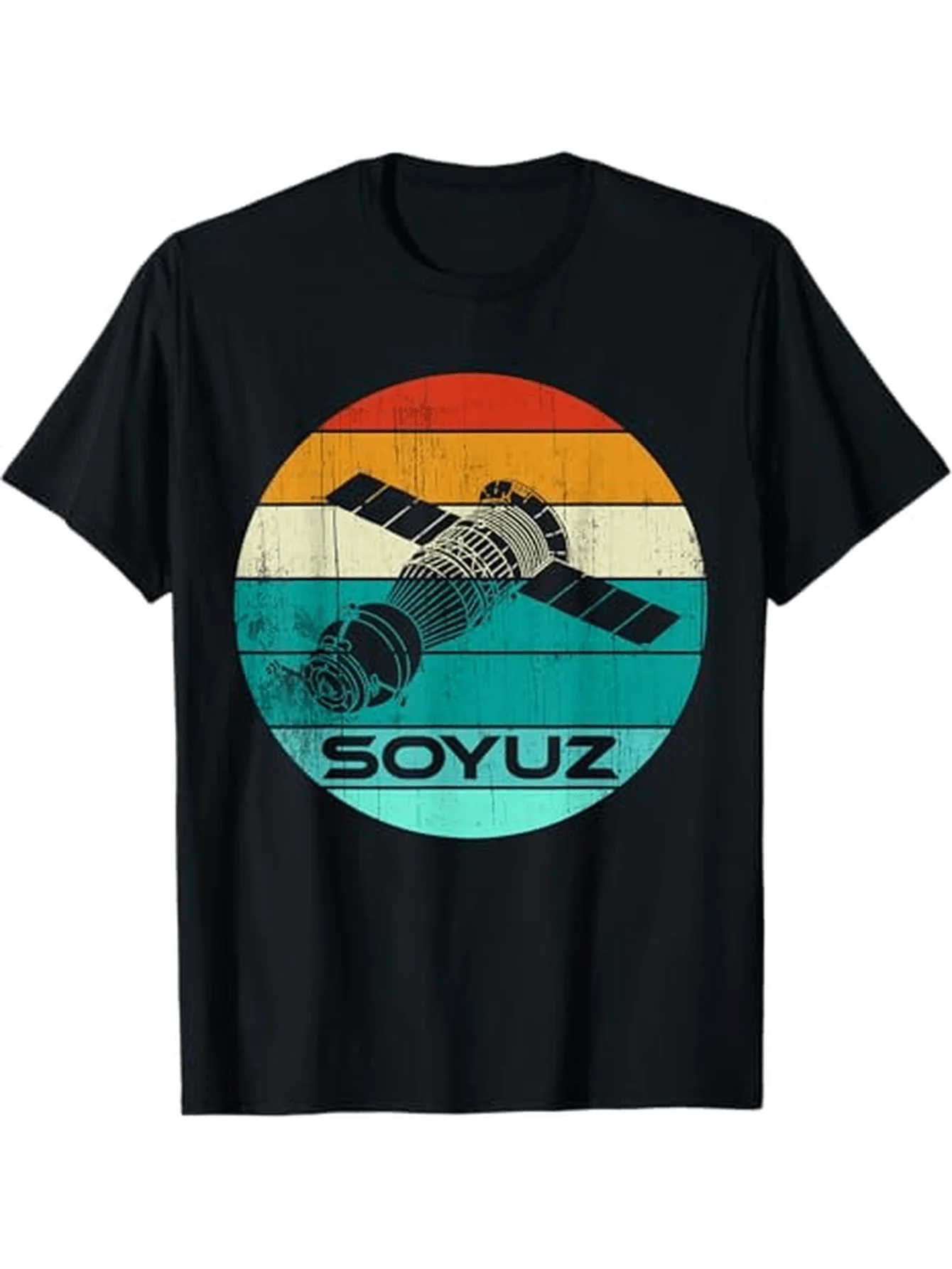 Russian Soviet Space Program Vintage Soyuz Spaceship Graphic T-Shirt 100% Cotton O-Neck Short Sleeve Summer Casual Mens T-shirt