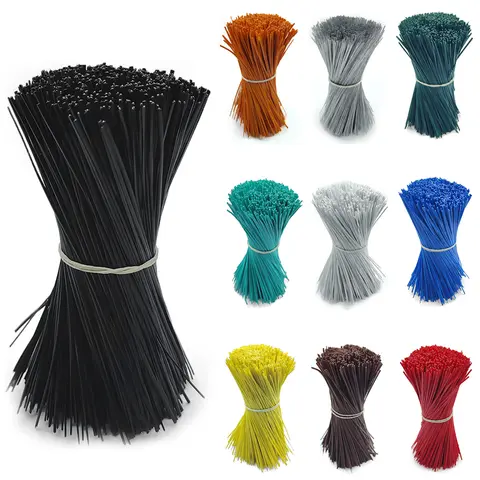 Attaches de câble de jardinage réutilisables, 100 pièces, fil de fer Oblate, attache torsadée pour plantes à fleurs, vignes grimpantes, cordes de fixation multifonctions enduites