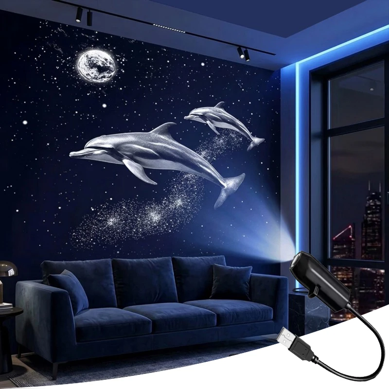 USB Power Projector Light LED Night Lamp Plug-in Night Lights Star Galaxy Christmas Pattern Designs Projection for Wall Ceiling