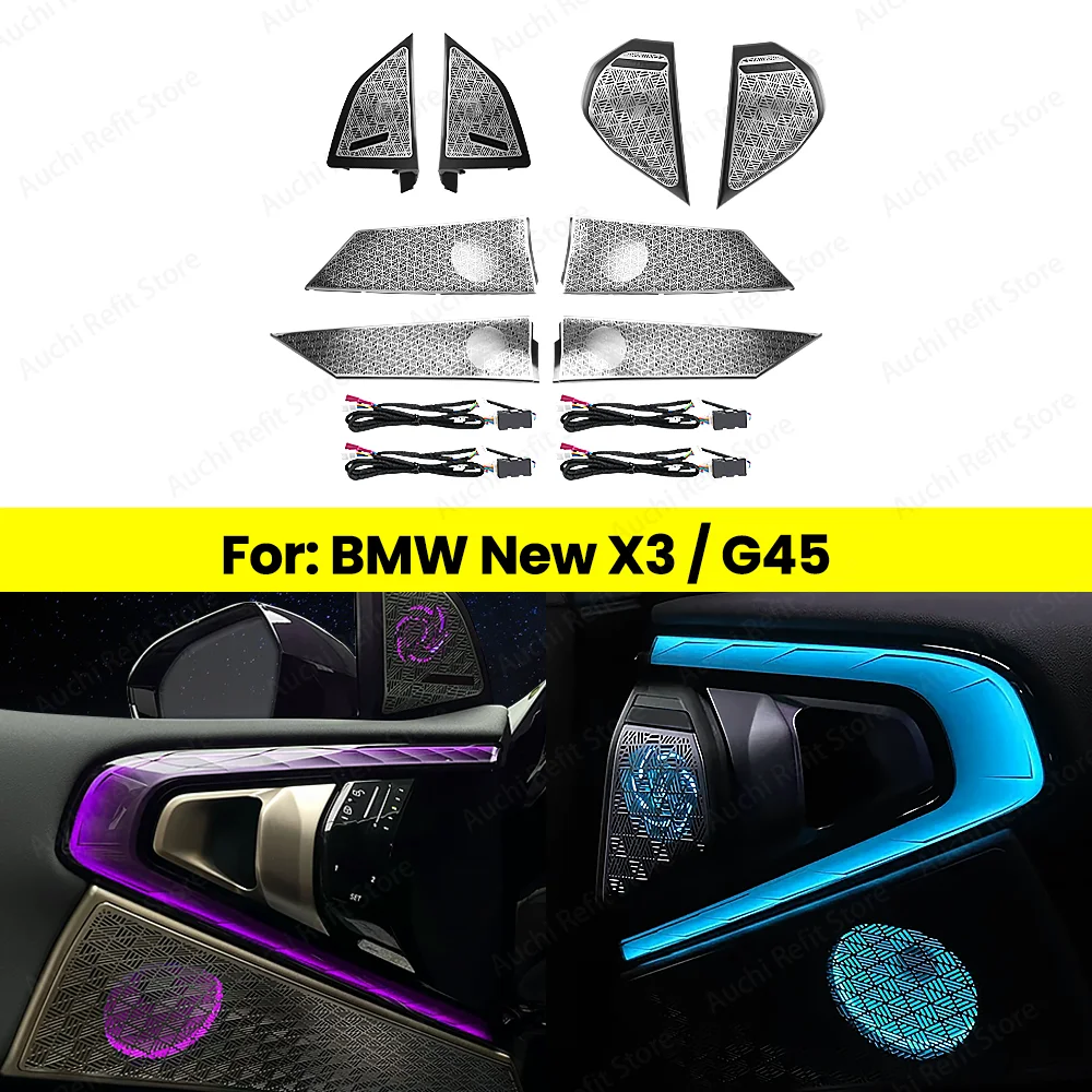 

Auchi Original 11 Color Ambient Light Speaker Cover Plate For BMW X3 G45 Car Lnterior Modification With LED Illuminated Speaker