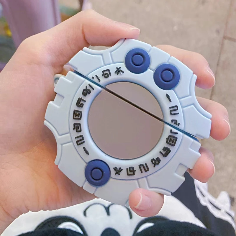 Fundas para auriculares Digimon Adventure Digivice con dibujos animados en 3D para Apple Airpods 1, 2, 3 Pro, funda protectora de silicona suave para auriculares