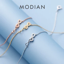 Modian Summer Party 925 Sterling Silver Infinite Love Exquisite Chain Lady Anklet For Women Foot Bracelet Feet Jewelry 2021 New