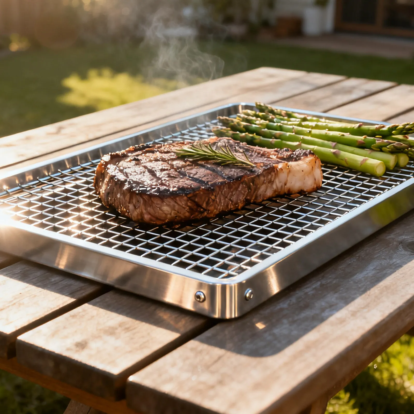 Camping Cooking Rack - Stainless Steel Bbq Grill Rack 30x20cm
