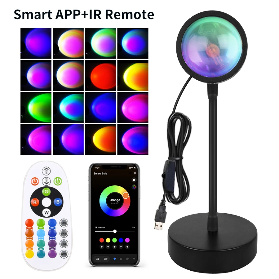Slimme zonsonderganglamp Tuya LED-nachtlampje USB RGB Smart Life APP Externe projectie voor kamerdecoratie Fotografie Festival Geboorte