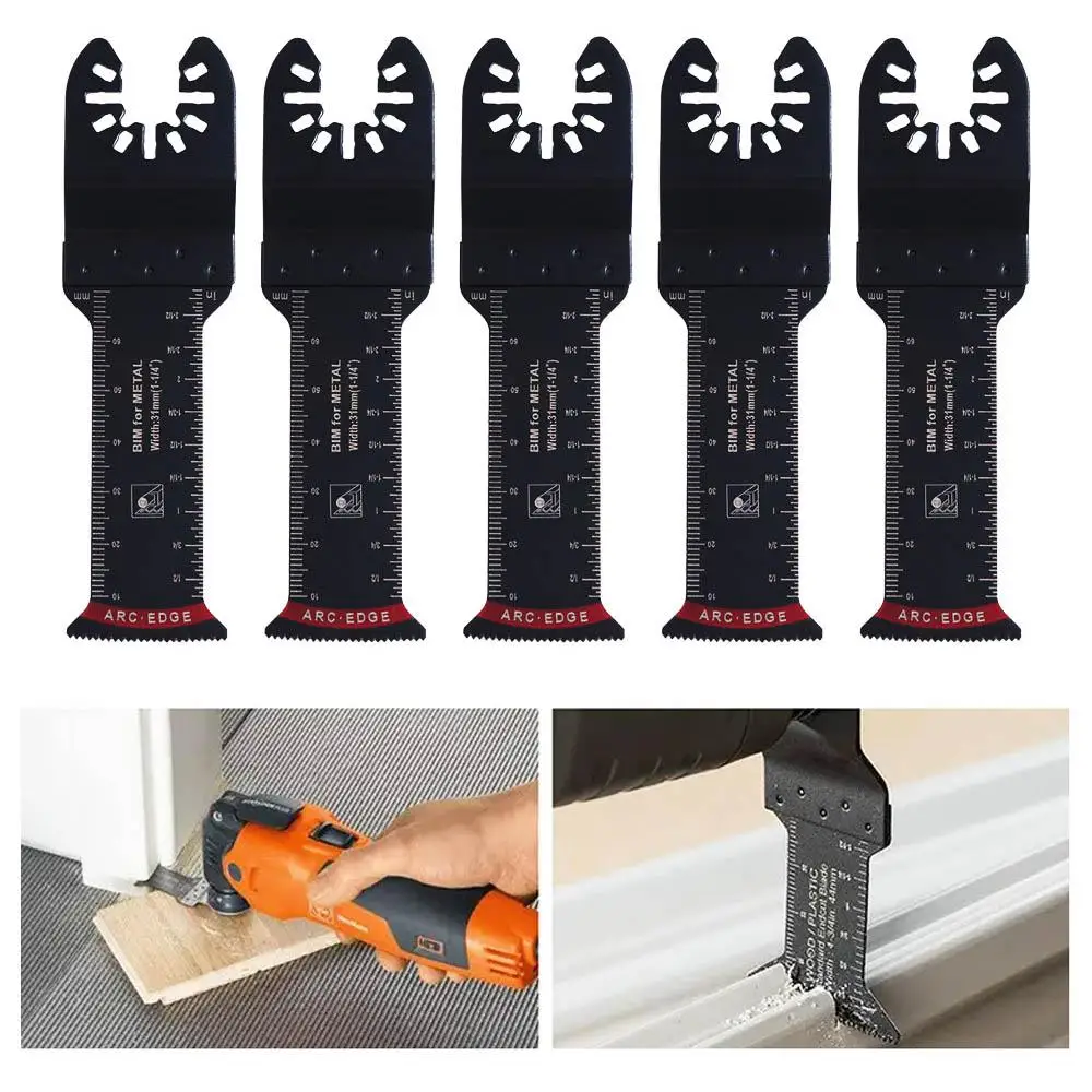 5PCS Professional Extra-Long Oscillating Saw Blade Fast Cutting Arc Edge Universal Saw Blade Wear Resistant Tooth Multitools