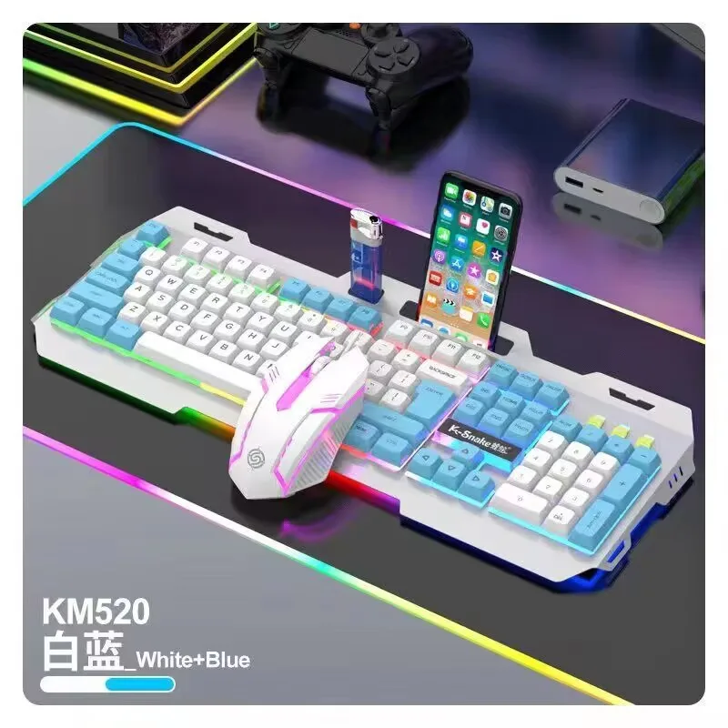 KM520 Ergonomic Wired Mechanical Tactile Keyboard USB Type Gaming Keyboard With Backlight For Compute And Tablet