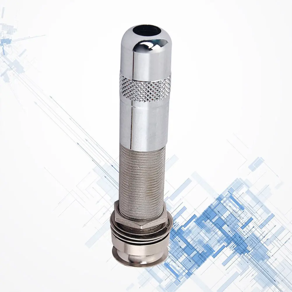Gt299 Threaded Cylinder Guitar Endpin Jack Socket Plug Chrome Finish Sturdy Compact High Sensitivity Low Noise Guitar Strap Lock