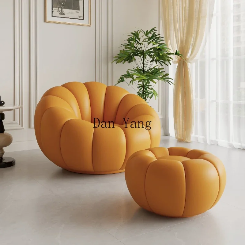 

YJ pumpkin lazy sofa chair cat scratching leather single tatami reclining sleeping cloud rotating chair leisure chair Internet