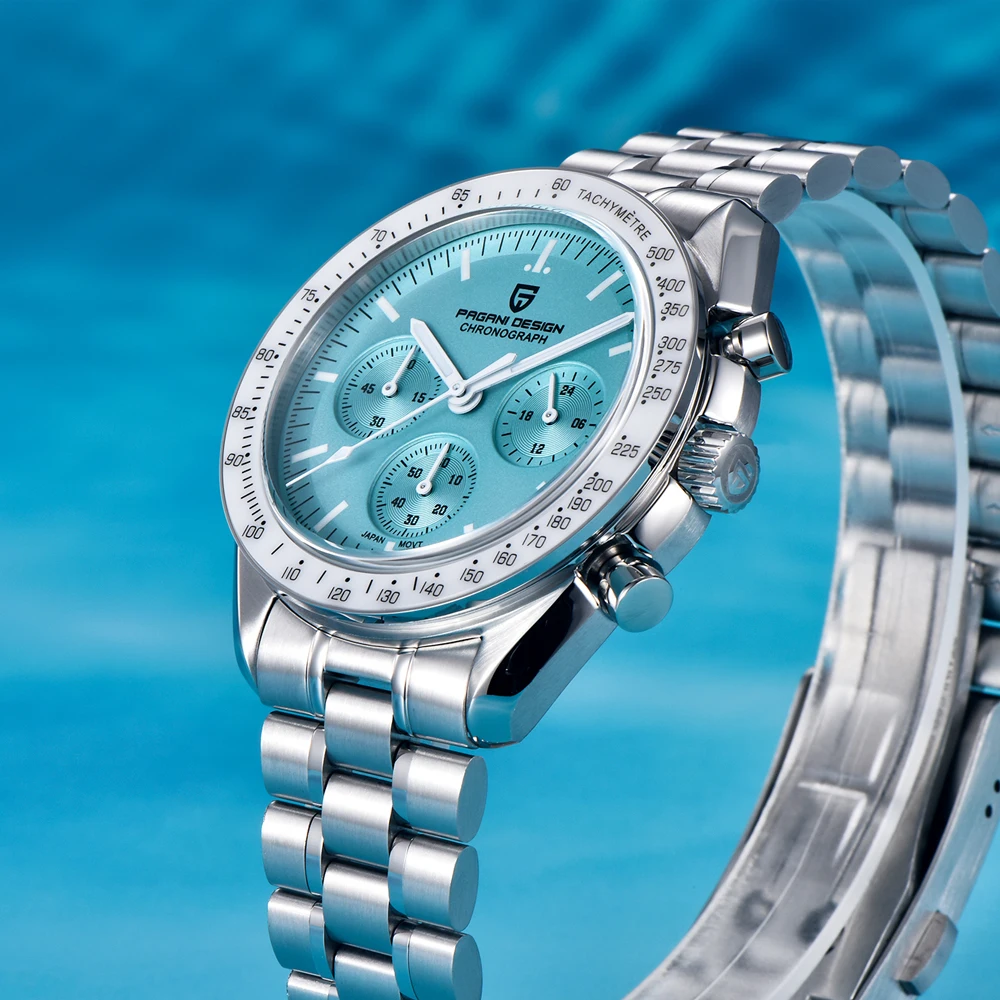 PAGANI DESIGN 2025 nouvelle montre pour hommes de luxe rétro montre à Quartz Vk63 hommes sport lumineux chronographe verre saphir 100 étanche