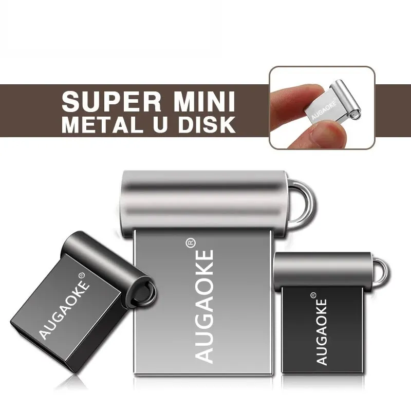 AUGAOKE-محرك قلم معدني ، عصا ذاكرة للكمبيوتر ، هاتف خلوي ، عصا USB ، عصا USB ، USB ، 32 جيجابايت ، 64 جيجابايت