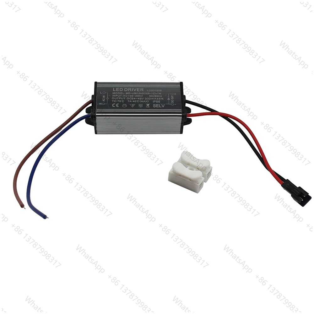 Aluminium IP66 8-12W LED Driver 300mA  AC 100-265V to DC 24- 45V Waterproof Power Supply Lighting Transformer Drivers Ballast