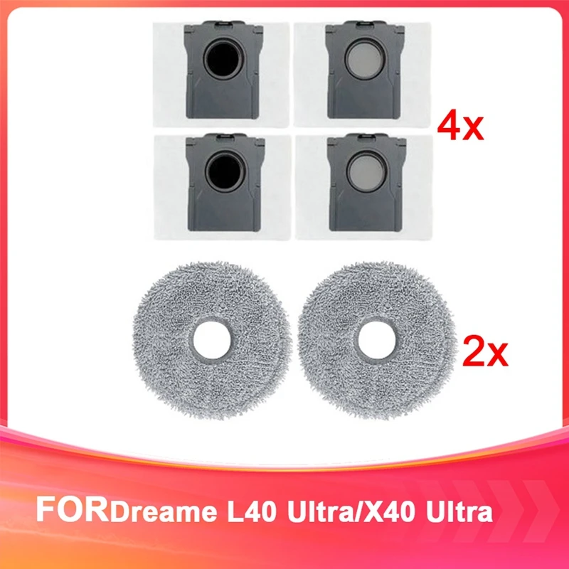 A98i-para dreame l40 ultra/x40 ultra robô aspirador de pó saco e mop consumíveis varrendo máquina consumíveis