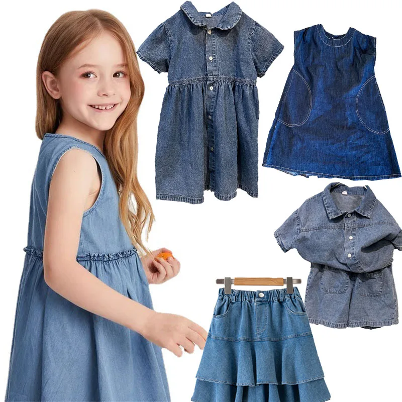 Vintage Summer Dress For Girl Child Clothes Casual Big Girls Dresses Clothes Tween Boys Shirts Shorts Set New 2025