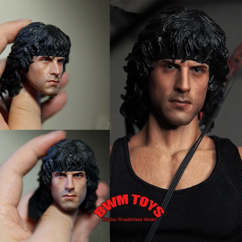 

Коллекционная деталь, масштаб 1/6, первая капля крови, Rambo God of the Jungle, Мужская голова, лепка, резная модель аксессуара для тела 12 дюймов