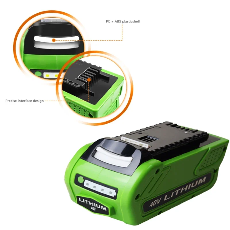 For GreenWorks 40V G-MAX 29252 20202 22262 21242 Replacement of Electric Tools 40V 18000mAh 6000mAh Lithium ion Battery 29472