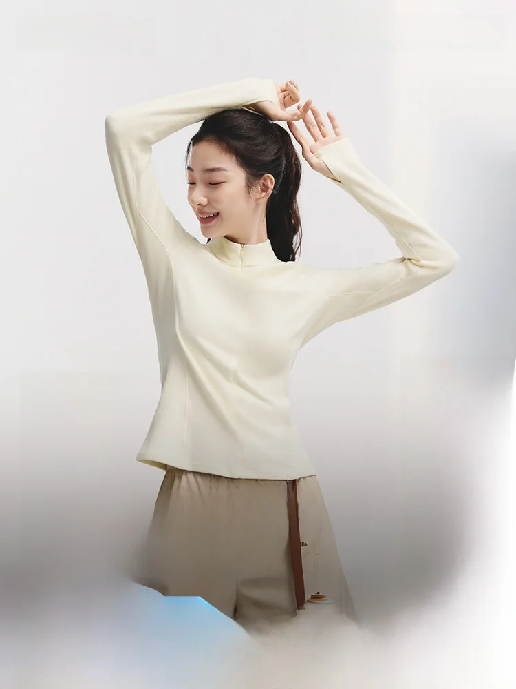 

Women's Outdoor Long Sve Fce Lined Zip up Base Layer irt Slim Fit Comfortable Breathable Anti UV Lightweight T-irt