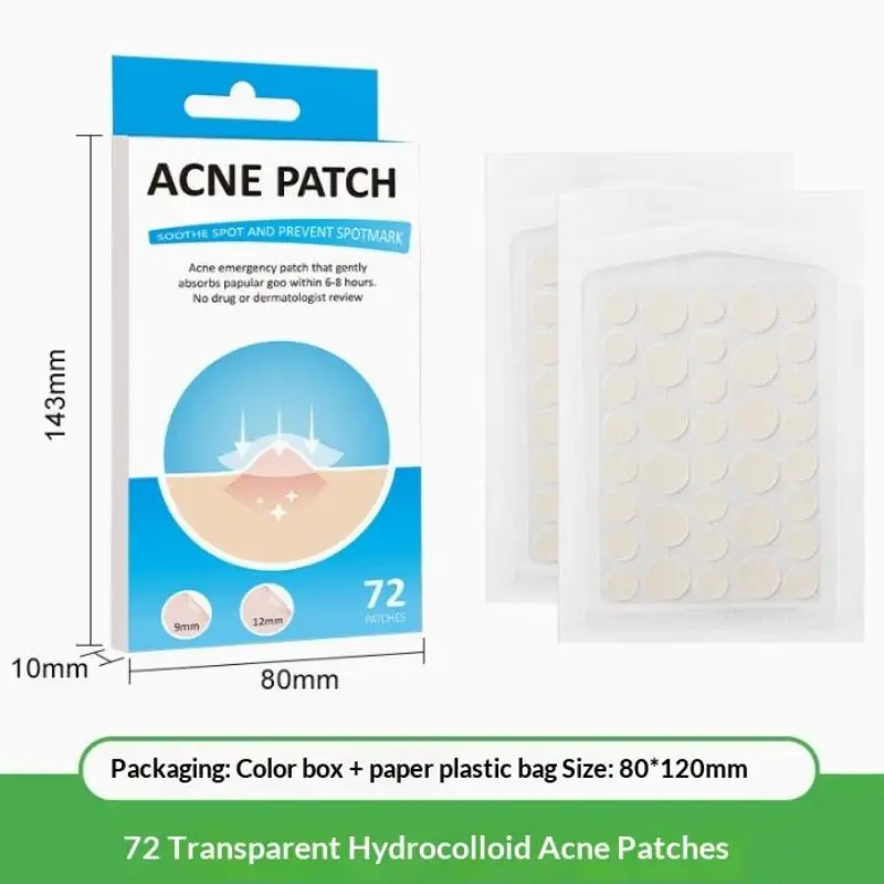 72 Patches Ultra-Thin Hydrogel  Patches Cover  Invisible Pimple Sticker Makeup Tools For Face & Skin view 3