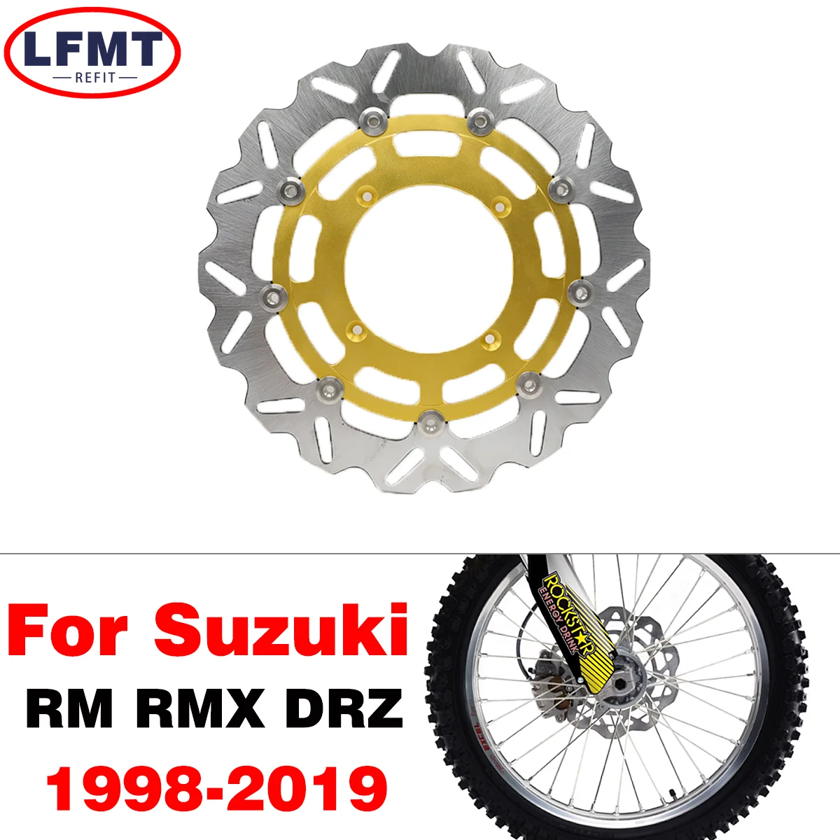 Mounting Motorcycle 320mm Brake Front Caliper Floating Brake Disc Rotor For SUZUKI RMX450Z 2005-2021 RMZ250 RMZ450 2005-2021