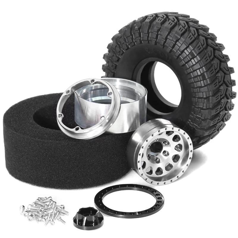 ABHS-4PCS 1.9 Metal Beadlock Tires Claw Mud Terrain Wheel Tires For FCX10 Axial SCX10 Pro SCX10 UTB18 TRX4