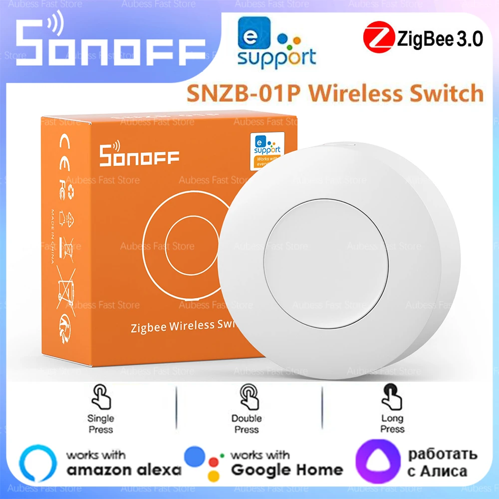 SONOFF SNZB-01P Zigbee Smart Wireless Switch Smart Scene Via EWeLink Two-Way Control With Ultimate Wall Switch NSPanel Pro